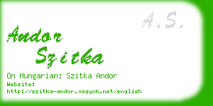andor szitka business card